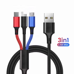 <span class=keywords><strong>Cable</strong></span> <span class=keywords><strong>USB</strong></span> 3 en 1 de 1.2M 2A con Trenzado de Nailon, <span class=keywords><strong>Cable</strong></span> de Carga Rápida para Teléfono con Tres Puertos IOS/Tipo-C/<span class=keywords><strong>Micro</strong></span>, <span class=keywords><strong>Cable</strong></span> Cargador Multi 3 en 1 - Product Image 6