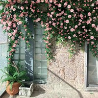 Fausse guirlande murale de roses artificielles pour aménagement paysager d'hôtel et climatisation