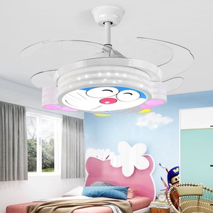 Vente chaude Ventilateur de plafond lumineux personnalisé de 42 pouces pour appareils électroménagers rose bleu Doraemon coloré avec lampe - Product Image 5