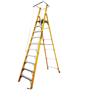 10-stappen Frp Geïsoleerde Leuning <span class=keywords><strong>Platform</strong></span> <span class=keywords><strong>Ladder</strong></span> Aluminium Legering Mobiel <span class=keywords><strong>Platform</strong></span> - Product Image 1