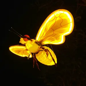 Abelha de mel bumblebee IP65 decoração de natal suspensa ao ar livre iluminando decoração de colmeia de abelha montada