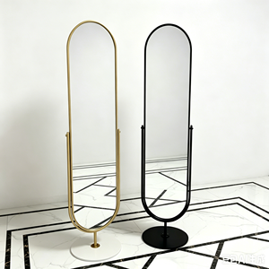 <span class=keywords><strong>Miroir</strong></span> sur pied pleine longueur personnalisé et élégant avec cadre métallique doré et <span class=keywords><strong>angle</strong></span> réglable pour salon - Product Image 6