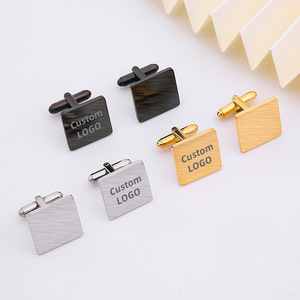 Thép Không Gỉ Brass Tùy Chỉnh Khuy Măng Sét Set Mạ UV <span class=keywords><strong>In</strong></span> Ấn Hiện Đại Cứng Mềm Men Khuy Măng Sét Cho Nam Giới Phụ Nữ Tự Hỏi - Product Image 1