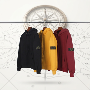 Sudadera con Capucha Clásica Básica Holgada de Algodón 100% Liso con Parche Bordado de Lujo 2026 para Hombre - Product Image 1