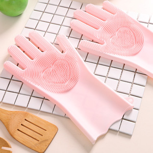 Silicone Kitchen Gloves Thickening Waterproof Non Slip For Dishwashing Household Cleaning Laundry Protection Ice Blue - Product Image 2