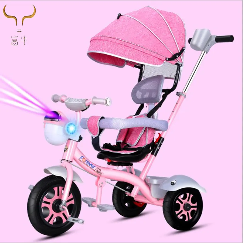 Fabricant Vente Directe Nouveau Tricycle Pour Enfants Vélo 1-6 Ans Bébé Chariot Avec Musique Flash Et Auvents