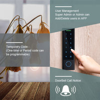 Contrôleur d'accès WiFi extérieur IP66 avec lecteur d'empreintes digitales, clavier, lecteur de cartes EM Mifare, code temporaire à distance, système de verrouillage de porte RFID