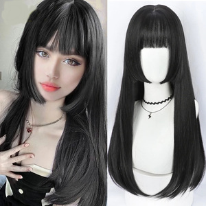 วิกผมตรงยาว 80 ซม. สีน้ำตาล ยี่ห้อในประเทศ เส้นผมทนความร้อนสูง แนวผมธรรมชาติ แบบเต็มศีรษะ - Product Image 5