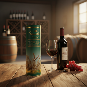Tubo de Embalaje para Botellas de Vino y Whisky <span class=keywords><strong>con</strong></span> Logotipo Personalizado, <span class=keywords><strong>Tapa</strong></span> Metálica, Estampado en Lámina Dorada, Contenedor de Cartón - Product Image 4