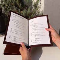 Porte-menu en cuir personnalisé sur mesure pour café, bar, restaurant, porte-menu en PU
