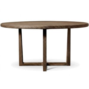 Curved Leg Oak Wood <b>Round</b> Dining <b>Table</b> American <b>White</b> Oak Natural Texture Furniture for Contemporary Home Decor - Product Image 3