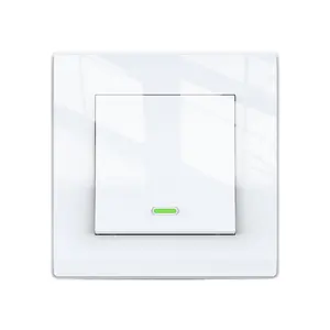 UE Reino Unido plástico blanco tuya smartlife App control remoto interruptor inteligente botón físico con indicador Led WiFi interruptor de pared inteligente