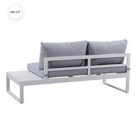 Canapé d'extérieur en aluminium pur en forme de L, élégant, pour jardin et terrasse, BHR |   Design classique intemporel pour une relaxation parfaite