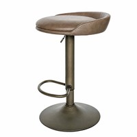 Tabouret de bar pivotant moderne en similicuir, hauteur réglable, base en métal, repose-pieds pour hôtel, îlot de cuisine, restaurant, comptoir