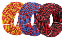 Câble torsadé flexible RVS à 2 conducteurs 0,5 0,75 1 1,5 2,5 mm Ligne d'alarme Sonnette de porte coupe-feu Fils électriques en cuivre Câble électrique