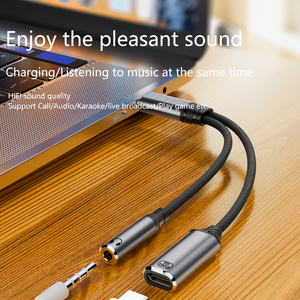 USB C Để 3.5Mm Tai Nghe Và Bộ Sạc <span class=keywords><strong>Adapter</strong></span> 2-Trong-1 USB C Để Aux Jack Cáp Dongle Với Pd Cho Điện Thoại 15 Pro Max, Samsung Loạt - Product Image 4