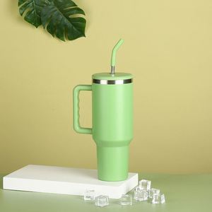 Mug de voyage H3.0 avec poignée, 40oz, isotherme à double paroi, avec couvercle et paille, antidérapant, personnalisable ODM - Product Image 3