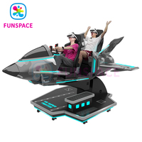 Funspace Factory, venta al por mayor, parque temático de entretenimiento, funciona con monedas, 2 asientos, simulador de avión Vr, máquina de juego de disparos