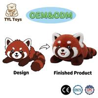 Peluche Panda Rouge Personnalisée Mignonne, Jouet en Peluche Doux, Vente en Gros, Fabrication OEM, Mascotte, Design 1:1, Réplique pour Cadeau