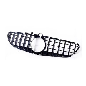 Grille Mercedes-Benz Cls63 W218 à barres verticales noires et argentées, pare-chocs en plastique ABS - Product Image 4