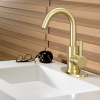 Lavabo en acier inoxydable antigel robinet d'eau chaude et froide rotatif ménage monotrou lavabo robinet noir