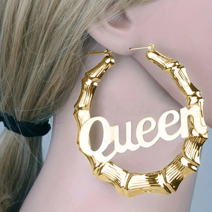 Orecchini Oversize Stile Bambù per Donne, Design Audace, Accessori per Orecchie da Indossare Quotidianamente - Product Image 2
