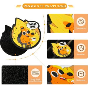 Parche de PVC personalizado con diseño de perro, 2.54X2.84 pulgadas, redondo, en relieve 3D, divertido, táctico, para regalo. - Product Image 2