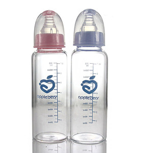 Bouteille d'alimentation pour bébé en verre de qualité alimentaire, <span class=keywords><strong>anti</strong></span>-<span class=keywords><strong>fuite</strong></span>, <span class=keywords><strong>anti</strong></span>-<span class=keywords><strong>colique</strong></span>, avec dessin animé - Product Image 3