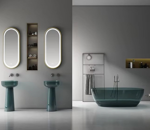 Baignoire autoportante en résine avec drain à remous, style moderne pour appartement - Product Image 3