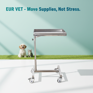 Chariot médical vétérinaire EUR VET à roulettes en acier inoxydable, organisateur multi-niveaux pour clinique vétérinaire pour petits animaux - Product Image 1