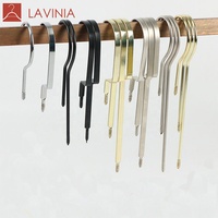 Cintre de pantalons en bois Lavinia, fait main, avec des crochets dorés, clip de suspension, pour magasin de vêtements
