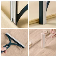 Rasoir manuel double face en plastique pour enlever les poils d'animaux, nettoyeur de pulls, grattoir à tissu, fournitures de nettoyage pour chiens et chats