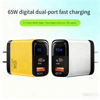 Chargeur intelligent DENIXI PD Type-C avec écran numérique 65 watts compatible avec les adaptateurs secteur pour téléphones mobiles et ordinateurs portables