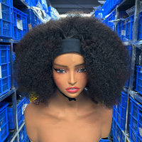 Perruque bandeau en cheveux humains bouclés crépus, sans colle, en cheveux brésiliens vierges, pour femmes noires
