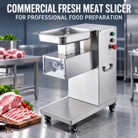 Trancheuse à viande électrique commerciale, machine à couper le porc frais, le bœuf, le poulet, en acier inoxydable, équipement de découpe, de déchiquetage et de découpe en dés