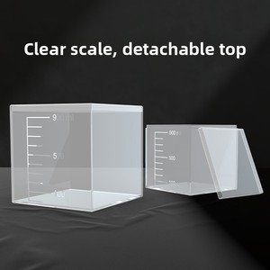 Caja Transparente de 1 Litro con Tapa, Contenedor Abierto Transparente, Modelo de 1 Litro Cúbico, Lado de 1 Decímetro - Product Image 3