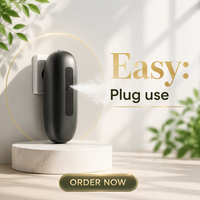 Diffuseur d'arômes mural blanc élégant, sans eau, à nano-brume, pour huiles essentielles, idéal pour la maison, la chambre, le bureau et les petits espaces.