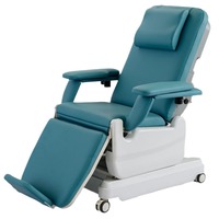 Fauteuil de dialyse confortable et respirant en cuir souple, inclinable, pour dons de sang, fauteuil inclinable électrique pour dialyse à usage clinique