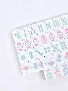 Vibrant <b>Garden</b> Party Themed Luxury American Mahjong <b>Tiles</b> Colorful Floral Engraved Acrylic Durable Mahjong Set Bright Summer - Product Image 4