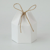 Hexagone Bonbons Boîte Cadeau Kraft Blanc Mariage Dragée Boîtes Tarte Boîte De Fête Sac Écologique Carton Baby Shower Baptême Sacs