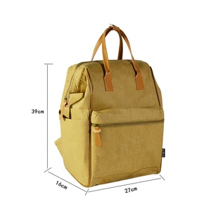 Personalizada reutilizable precio de fábrica logotipo personalizado diseño grande de color marrón papel Kraft moda al aire libre mochila unisex - Product Image 6