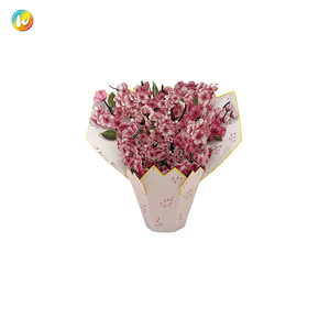 Tùy Chỉnh Tinh Tế 3D Bó Hoa Màu Hồng Hoa Thẻ Giấy Chất Liệu Doanh Nghiệp Nhỏ Phước Lành Người Bạn Tốt Nhất Lời Chào - Product Image 1