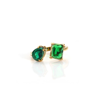 Bague en Acier Inoxydable Ajustable avec Logo Personnalisé, Plaqué Or 18K PVD, Grand Zircon Cubique Transparent, Bijou Tendance