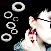 Anneau de perçage géant transparent en acrylique BCR 12G-00G, tunnel d'oreille, plug, dilatateur, piercing masculin pour mariage et fiançailles
