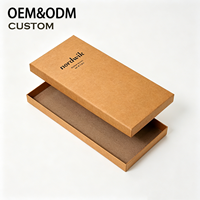 Caja de Regalo de Papel Kraft de Alta Gama Personalizada con Tapa y Base, Logotipo Impreso, Embalaje Rígido Ecológico con Forro de Esponja para Regalos de Joyería