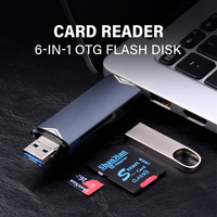 Lector de Tarjetas 6 en 1 al por Mayor, Unidad USB Tipo C Ultra Dual, Nueva y Sin Usar