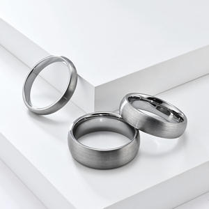 Trendiger Matter Wolframstahl Gebürsteter Ring 4/6/8mm Herren Ehering & Versprechensring für Verlobungsgeschenke Partys - Modeschmuck Großhandel - Product Image 2