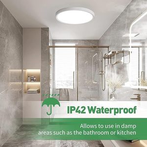 Moderne design 6000K witte LED inbouw plafondlamp ultradunne hoge CRI 95 acryl IP55 laag profiel vlak paneel oogbeschermend - Product Image 5