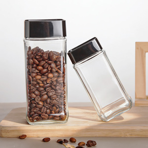 Barattolo in Vetro Quadrato Personalizzabile con Logo, per Alimenti, Leggero, con Tappo in Plastica, per <span class=keywords><strong>Latte</strong></span>, Caffè in Grani, Miele, 200 <span class=keywords><strong>ml</strong></span> 400 <span class=keywords><strong>ml</strong></span> - Product Image 5