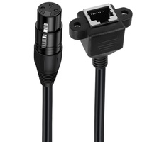 Câble audio XLR3 mâle vers RJ45 femelle avec connecteurs, conducteur en acier plaqué cuivre, modèle YR-L-40-B3 pour la série de contrôleurs DMX-CON